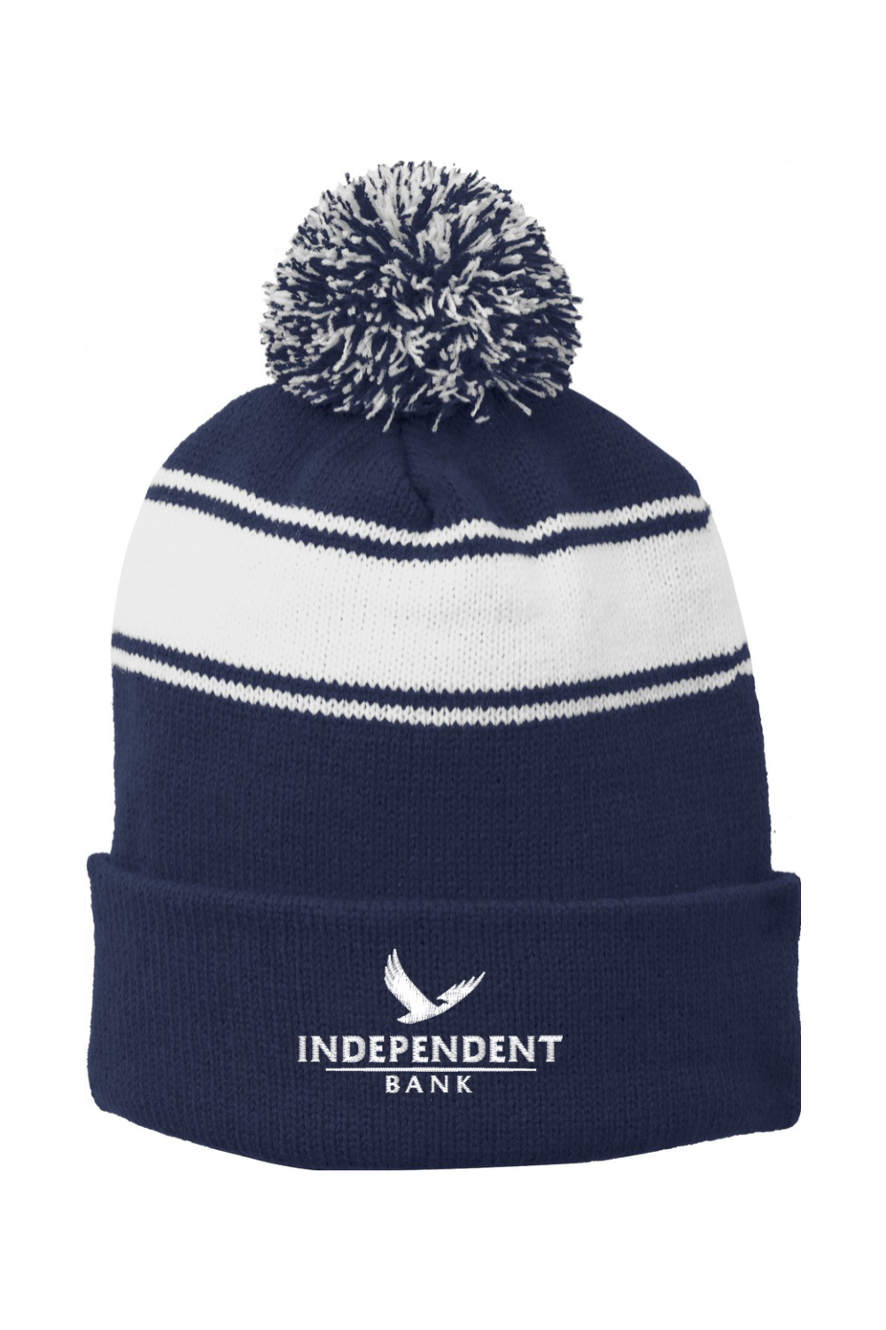 Sport-Tek Stripe Pom Pom Beanie
