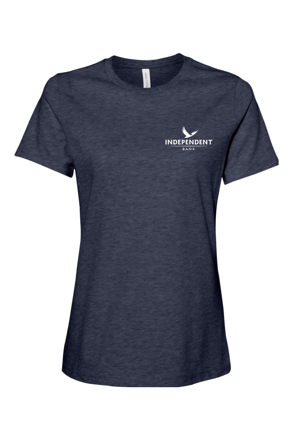 Bella + Canvas Women’s Relaxed Fit Heather CVC Tee Left Chest