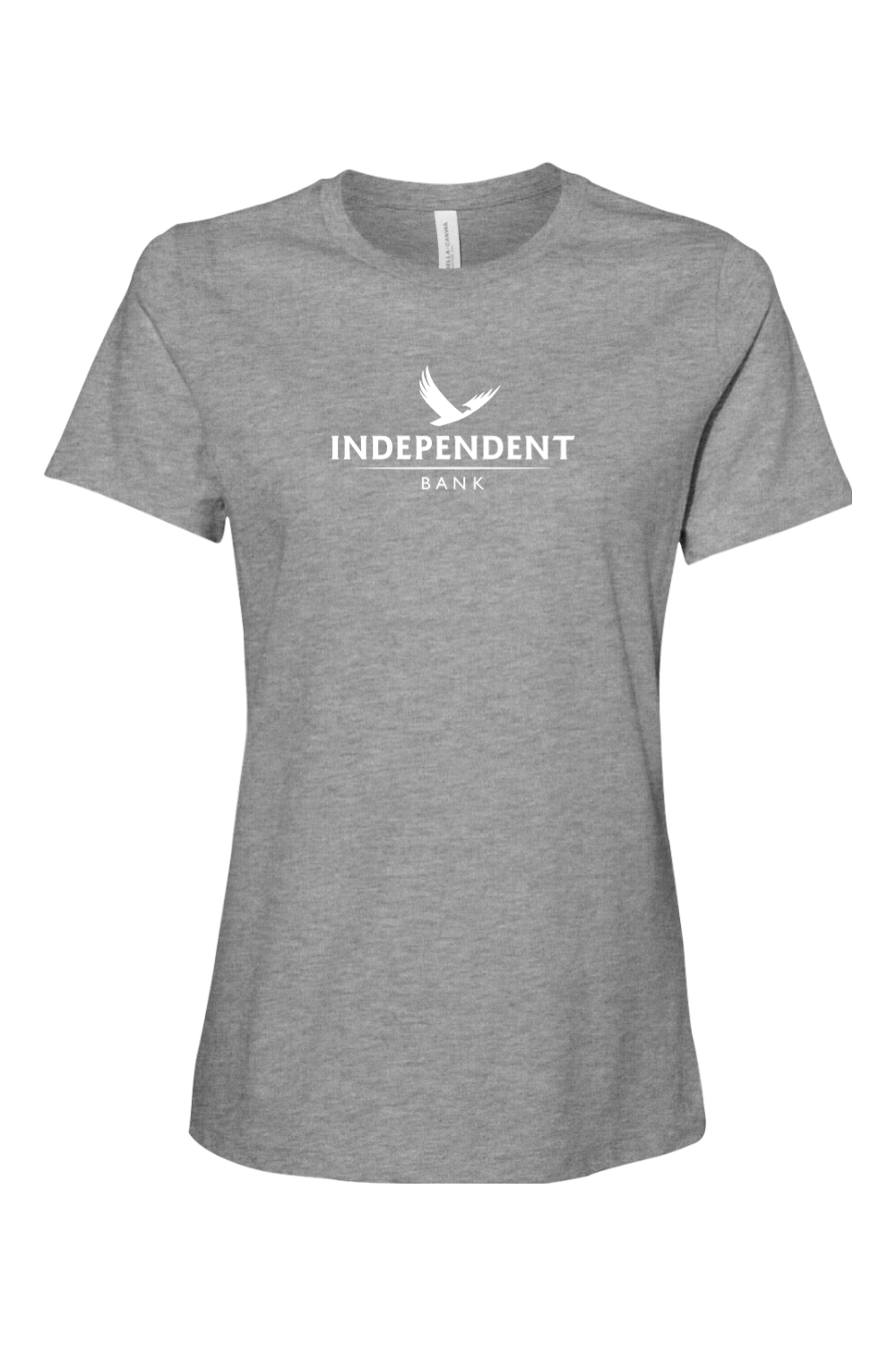 Bella + Canvas Women’s Relaxed Fit Heather CVC Tee Full Front Print