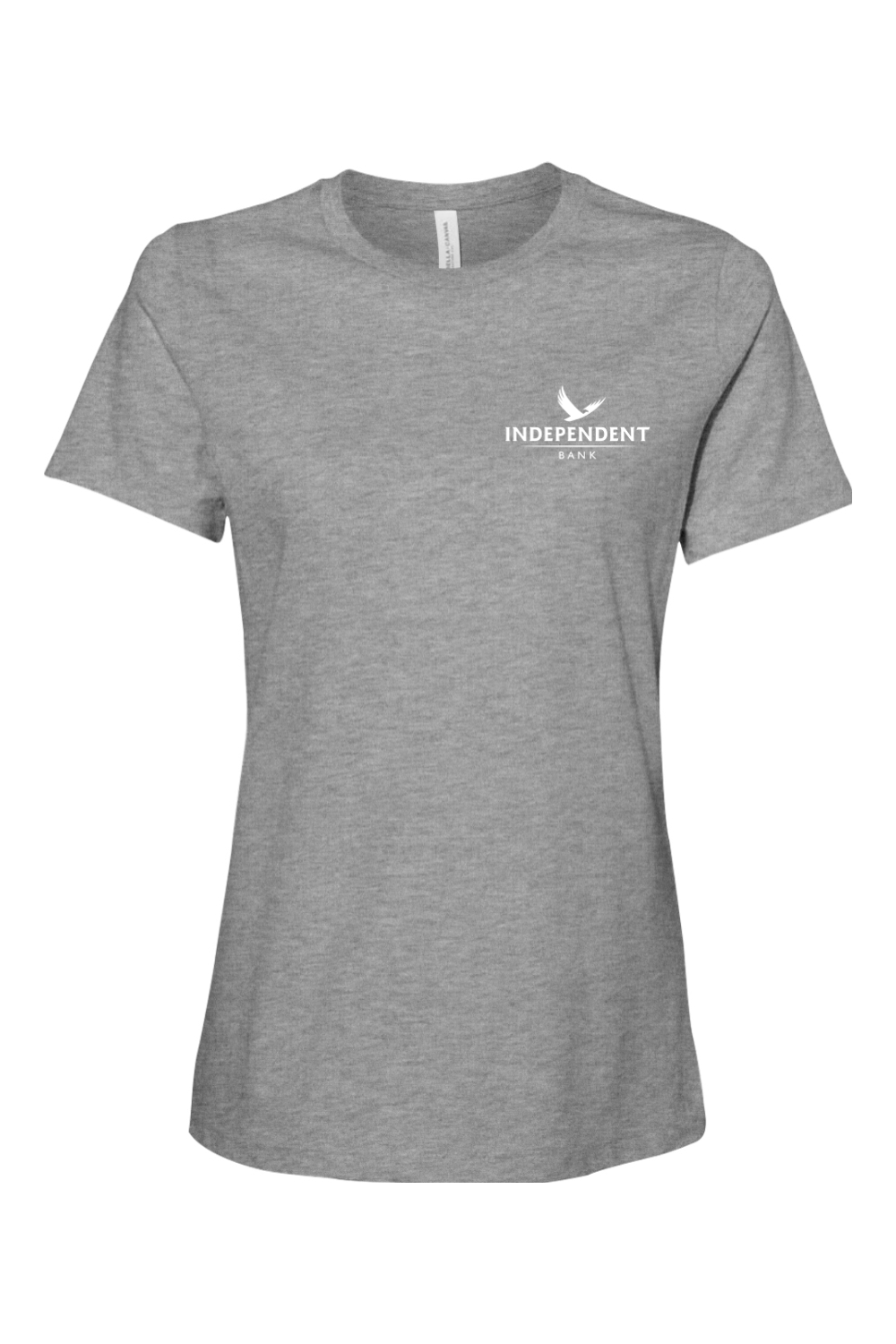 Bella + Canvas Women’s Relaxed Fit Heather CVC Tee Left Chest