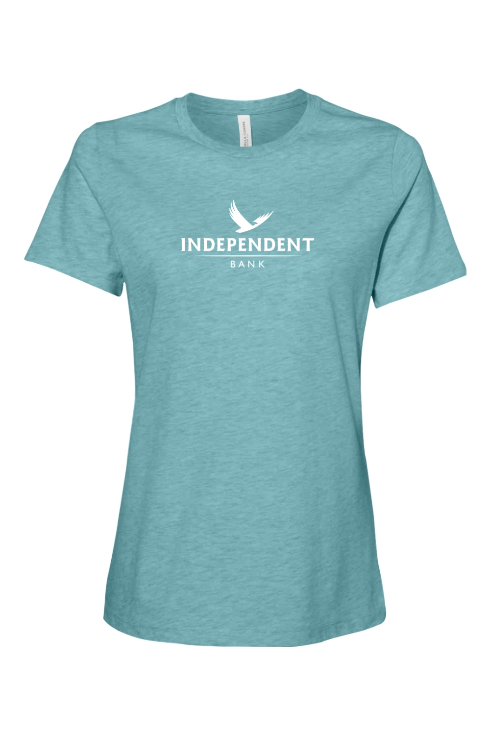 Bella + Canvas Women’s Relaxed Fit Heather CVC Tee Full Front Print
