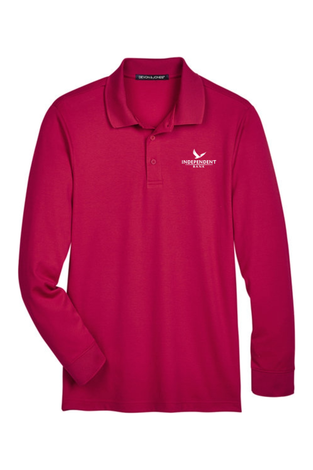 Devon & Jones CrownLux Performance Men's Plaited Long Sleeve Polo
