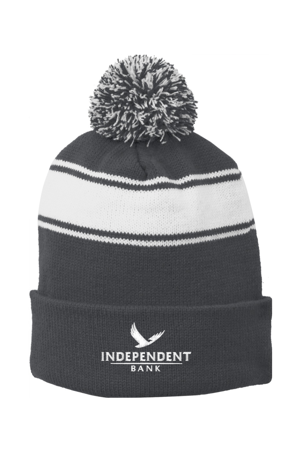 Sport-Tek Stripe Pom Pom Beanie