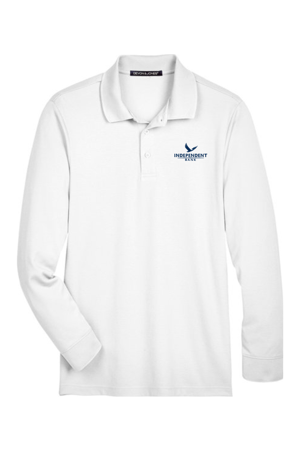Devon & Jones CrownLux Performance Men's Plaited Long Sleeve Polo