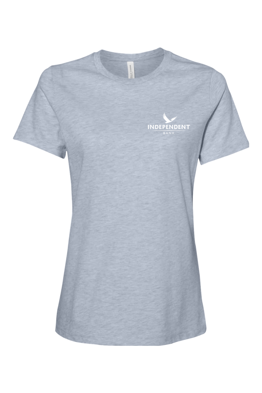 Bella + Canvas Women’s Relaxed Fit Heather CVC Tee Left Chest
